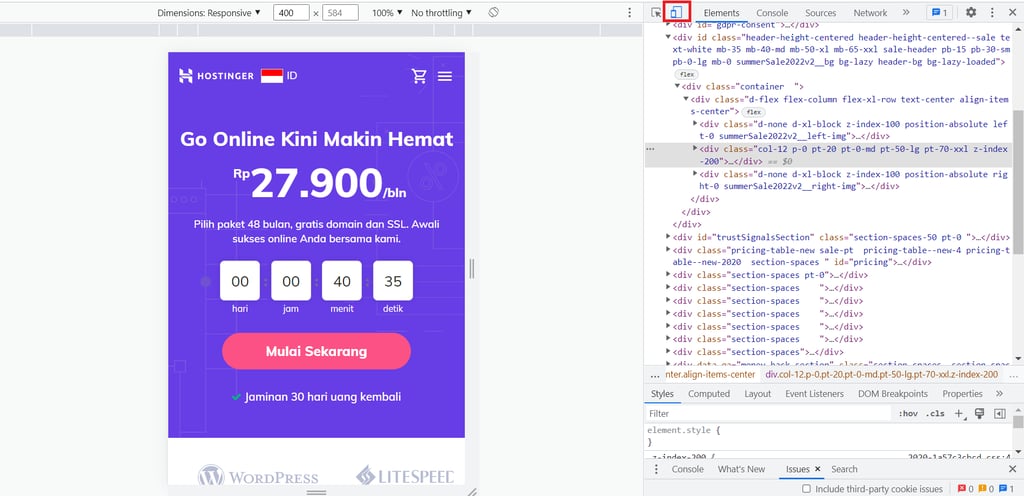 website dengan berbagai resolusi