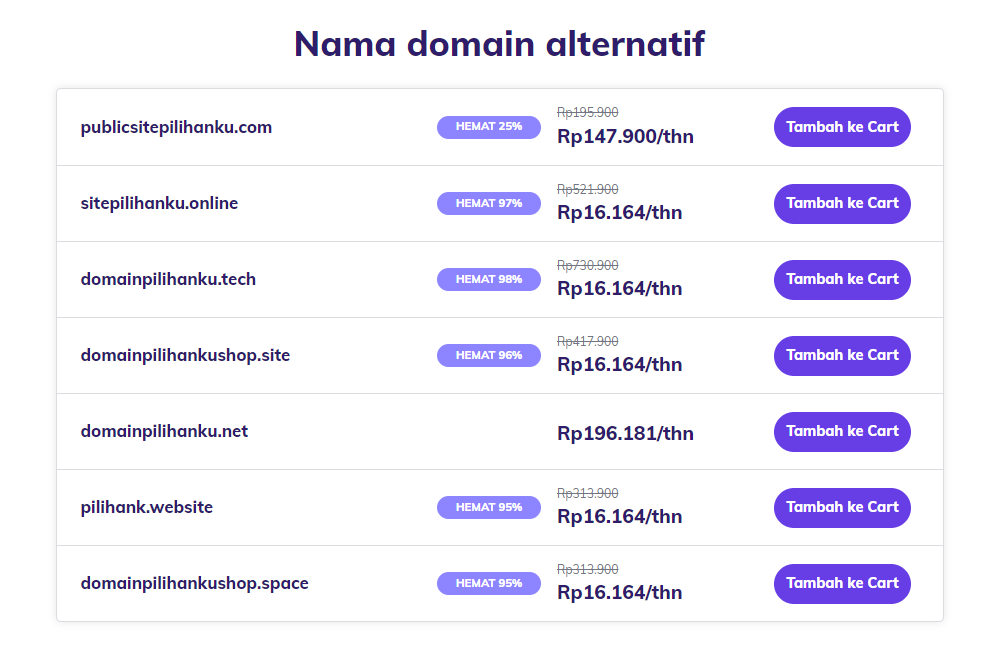 fitur cek domain hostinger