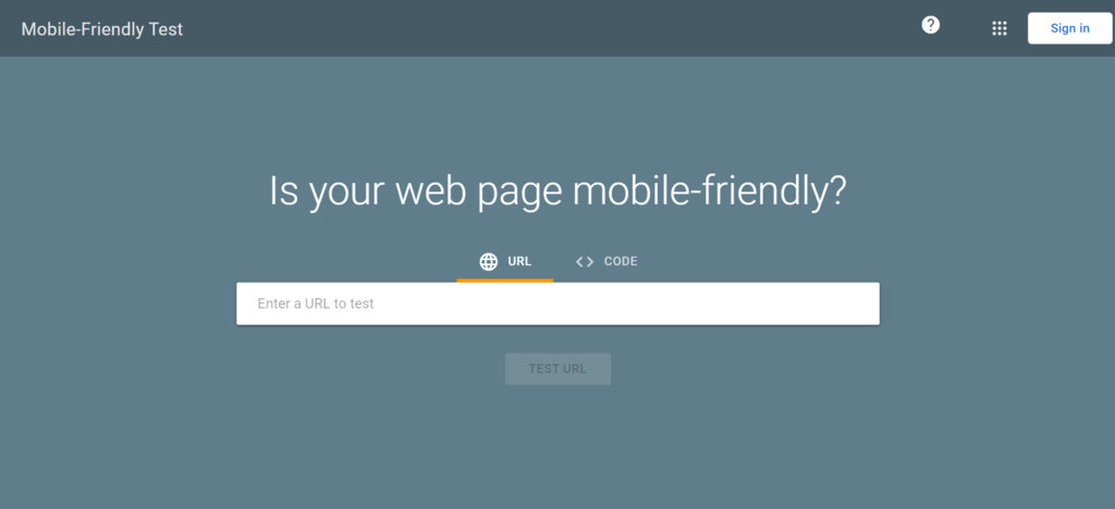 Mobile-friendly test