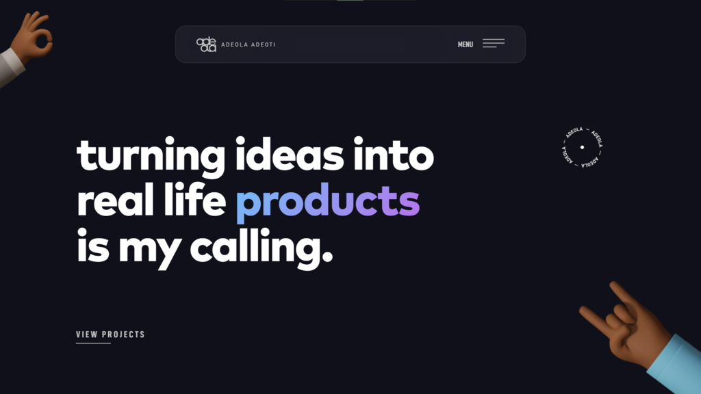 Portofolio web developer Adeola Adeoti