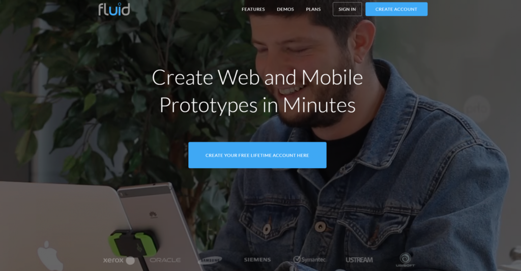 halaman beranda FluidUI