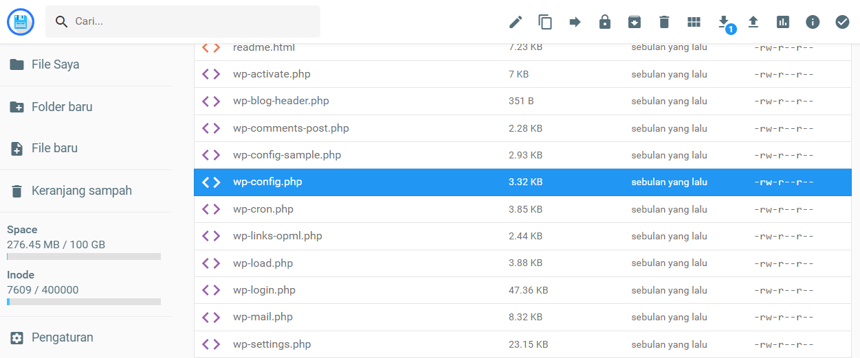 wp config di file manager hpanel hostinger