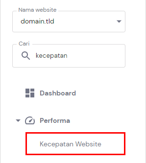Tombol Kecepatan Halaman pada hPanel. 