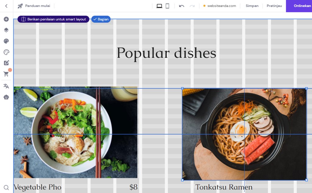 fungsi drag and drop builder sebagai perbandingan hostinger website builder vs wordpress