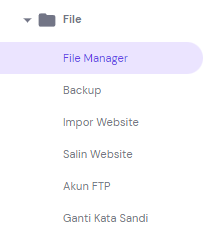 memilih menu file manager di sidebar kiri hpanel