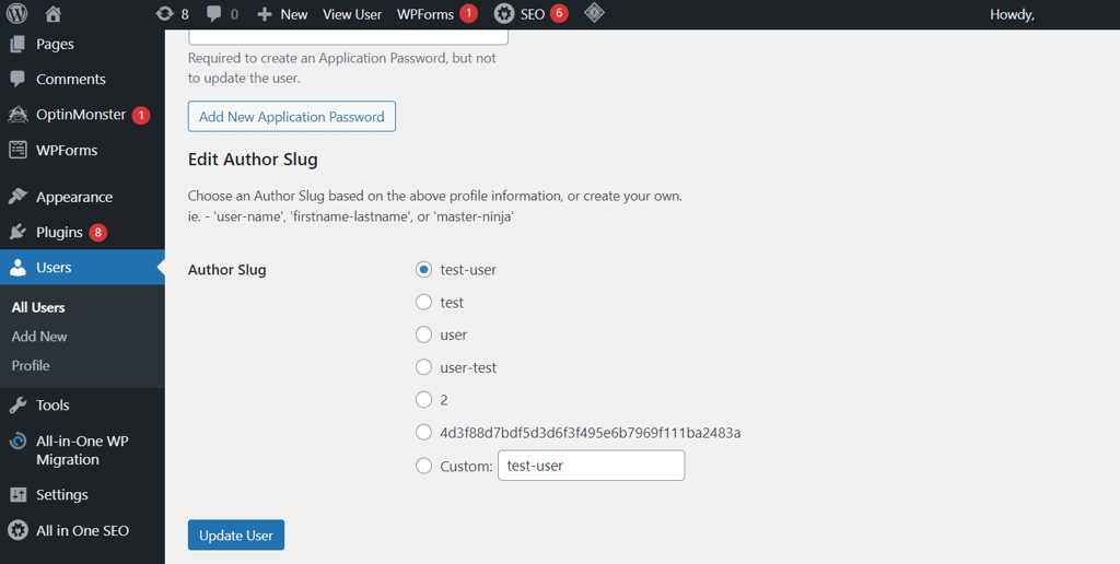 mengedit slug author di wordpress