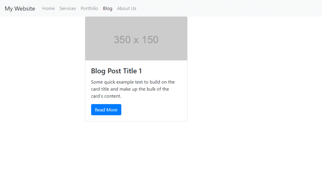 contoh halaman blog website menggunakan tata letak kartu