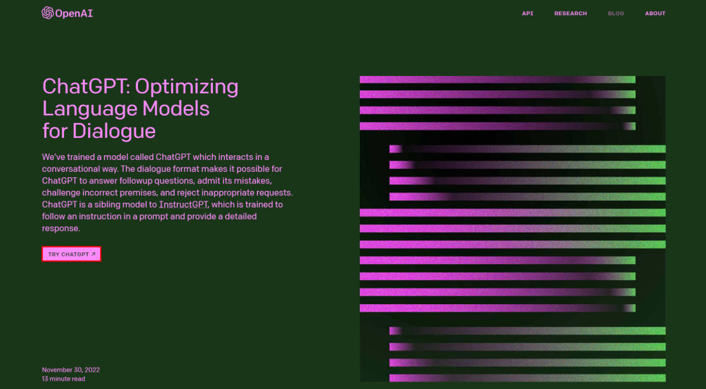 halaman chatgpt di website openai untuk mulai menggunakan chatgpt