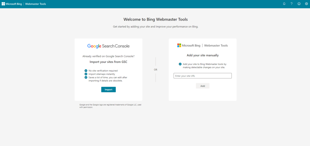 setup tool bing webmaster