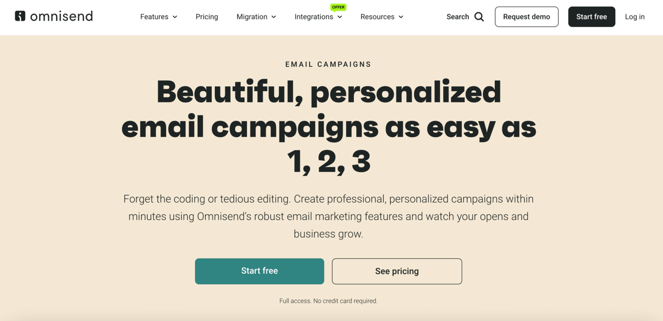 homepage omnisend, platform untuk email marketing