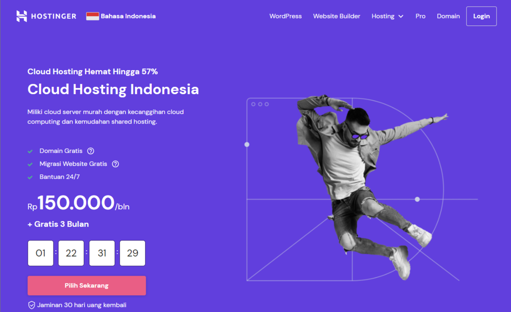landing page cloud hosting di hostinger