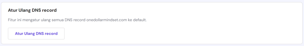 tombol untuk mengatur ulang dns record di hpanel