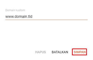 menyimpan nama domain kustom di blogger