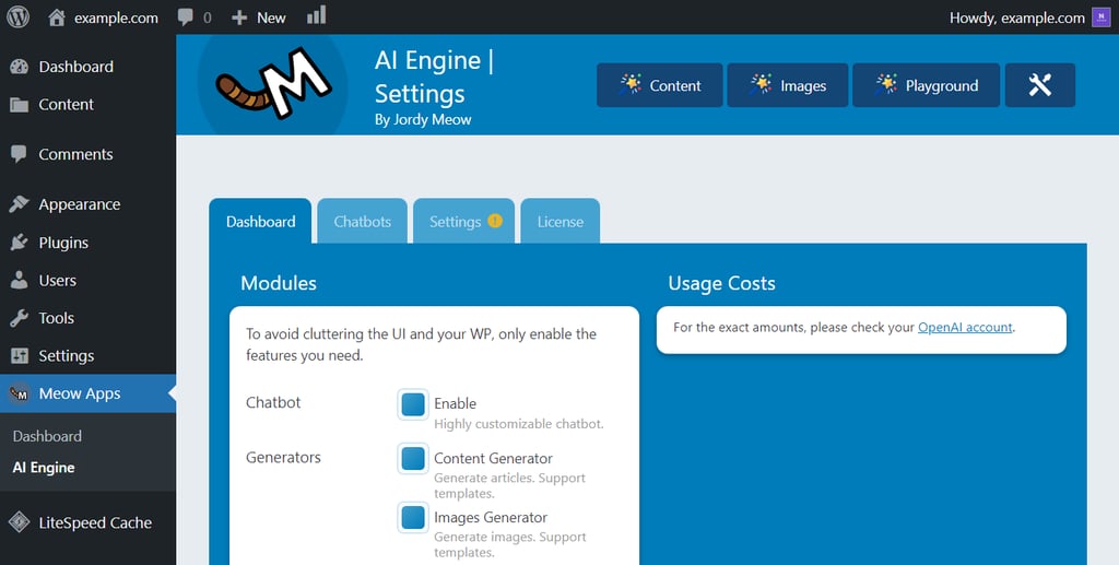 pengaturan ai engine