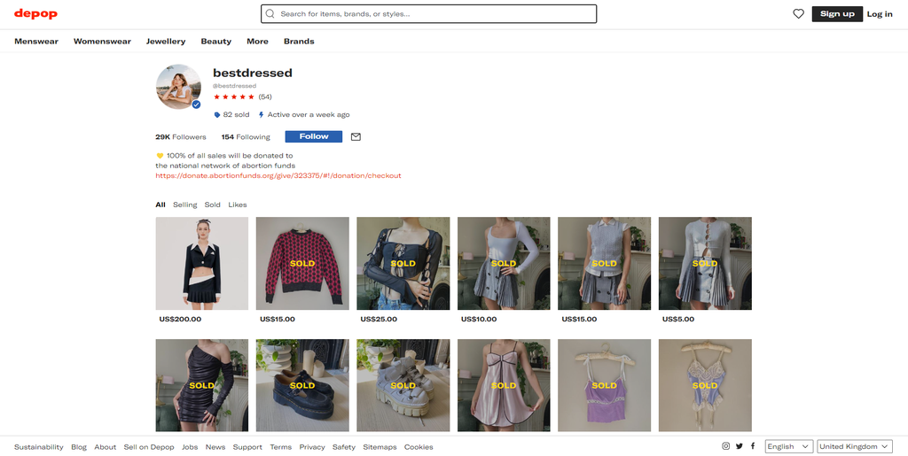 profil depop bestdressed