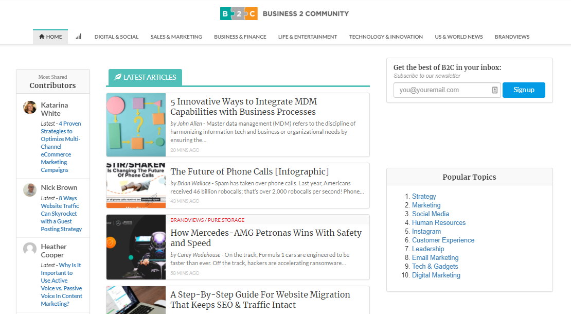 homepage business 2 community