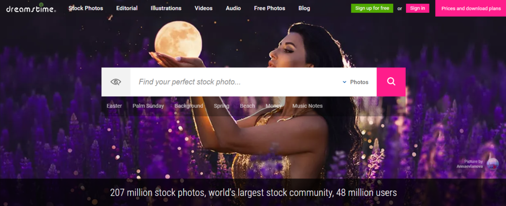 homepage website dreamstime