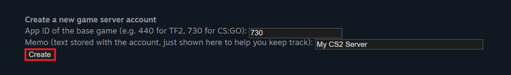 membuat akun server game baru di steam