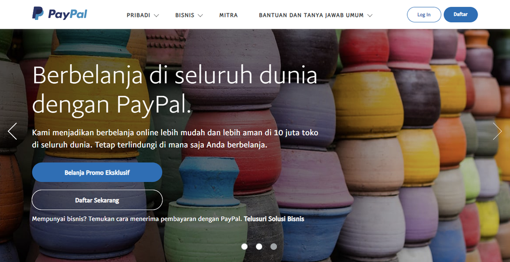 tampilan homepage paypal indonesia