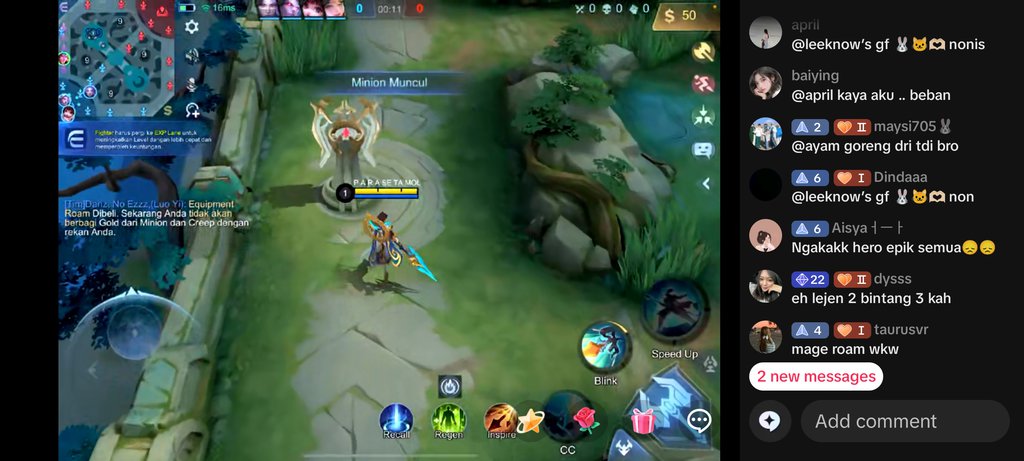 tampilan live streaming di tiktok