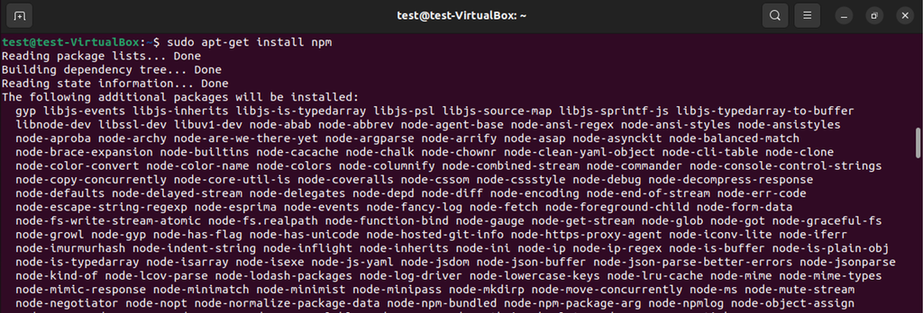 menginstal npm dari repositori default
