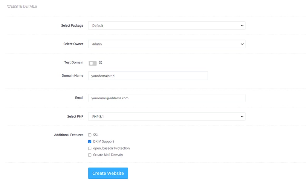membuat container website di CyberPanel