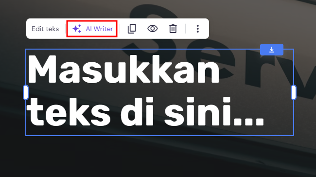 memilih fitur ai writer di builder