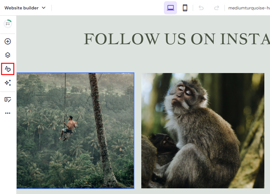 memilih menu style website di builder