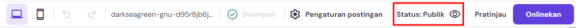 status postingan blog di builder hostinger