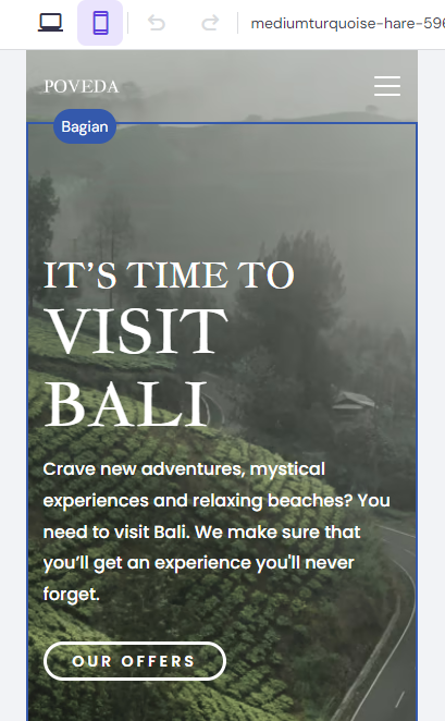 tampilan ponsel builder