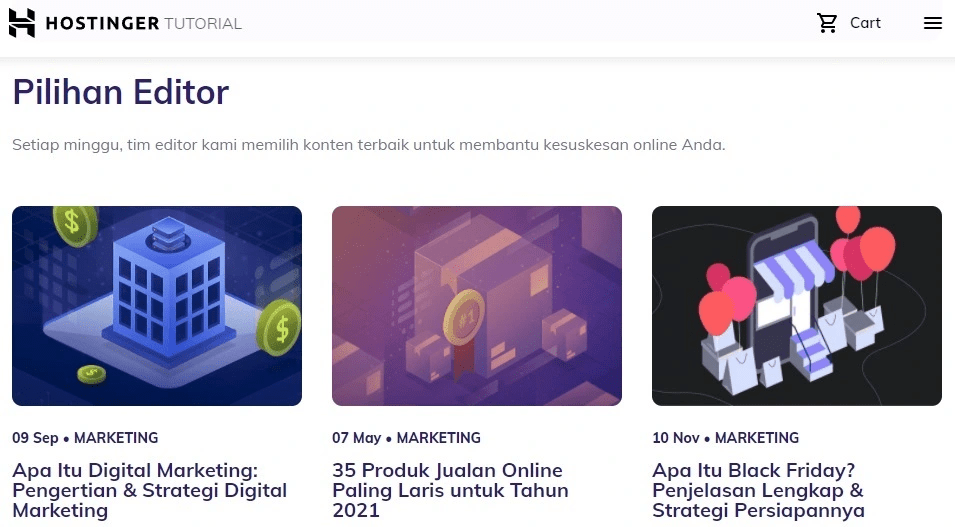 Contoh content marketing di blog