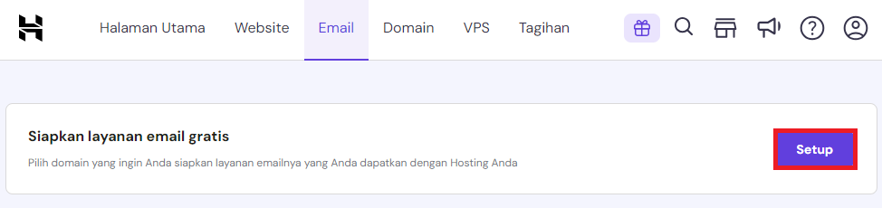 menyiapkan layanan email gratis yang didapatkan dengan paket hosting