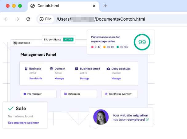 tampilan contoh efek hover gambar untuk memperbesarnya