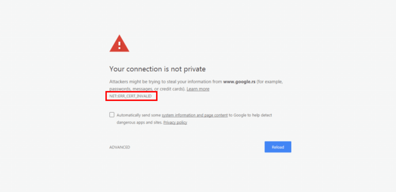 tampilan ssl error err_cert_invalid di chrome