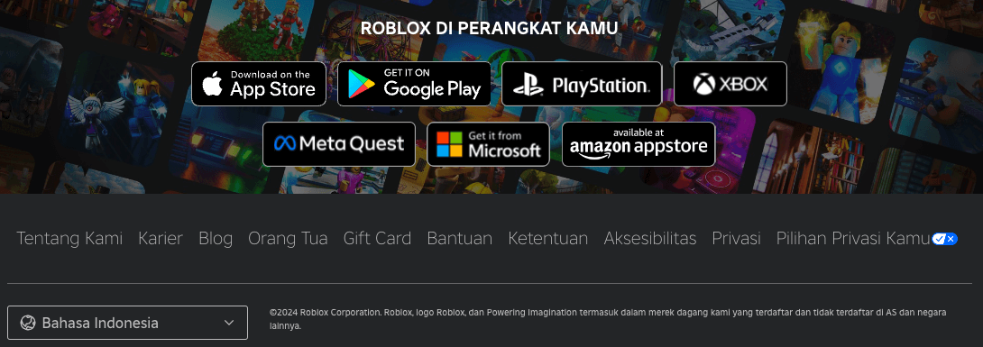 tampilan footer website roblox