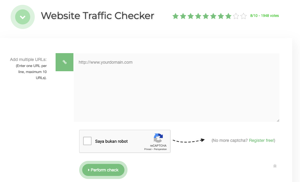 tampilan halaman seo review tools