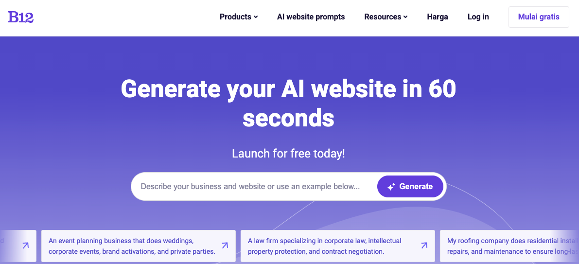 tampilan homepage b12