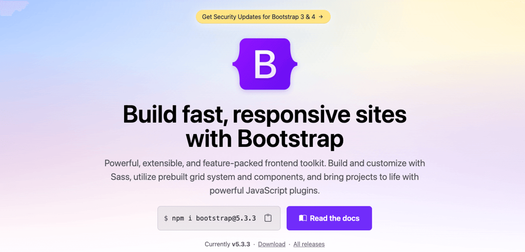 tampilan homepage bootstrap