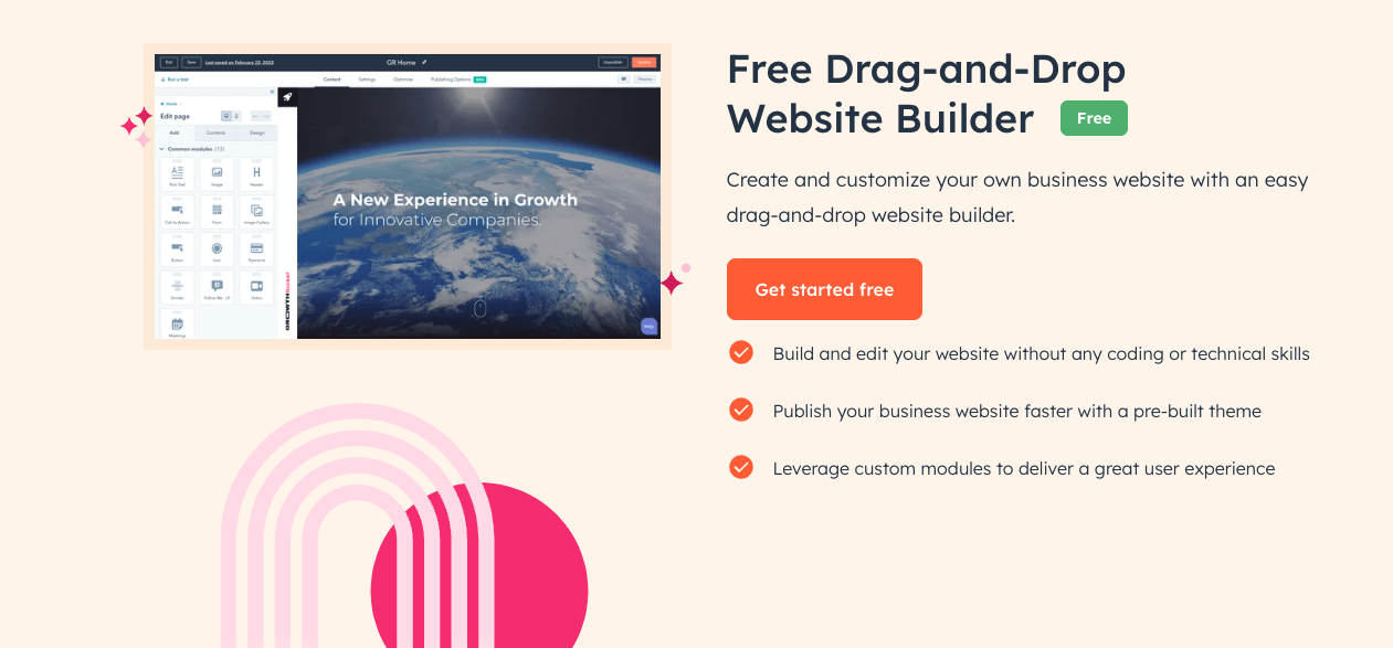 tampilan homepage hubspot builder