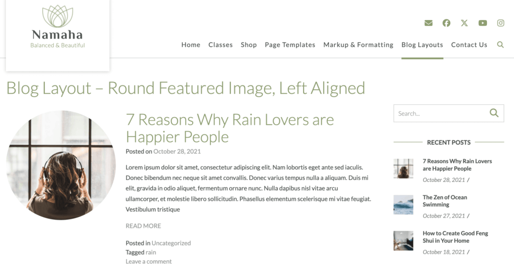 template blog namaha