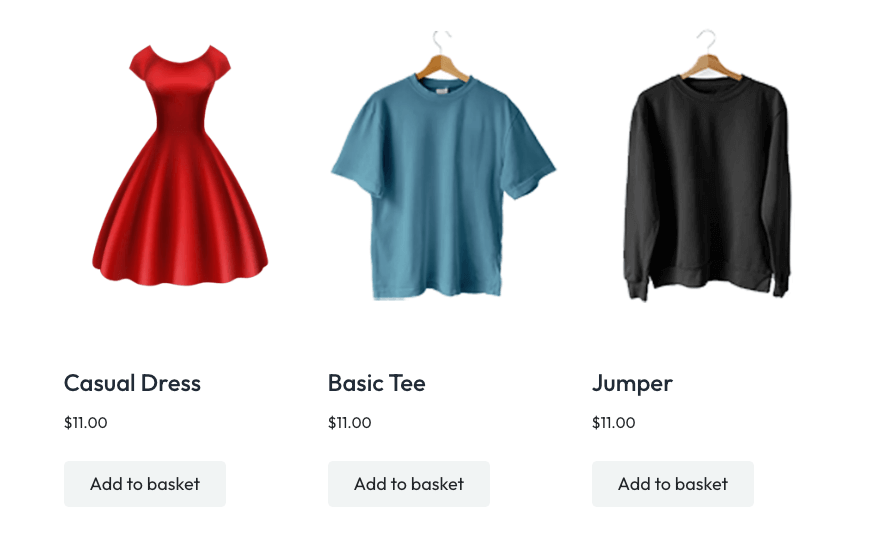 Daftar produk WooCommerce ditampilkan menggunakan shortcode [product]