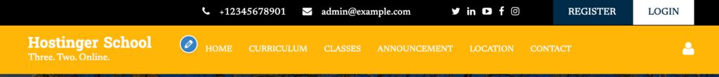 contoh bagian header website sekolah berisi menu utama