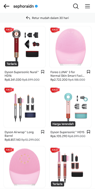 akun toko instagram sephora indonesia