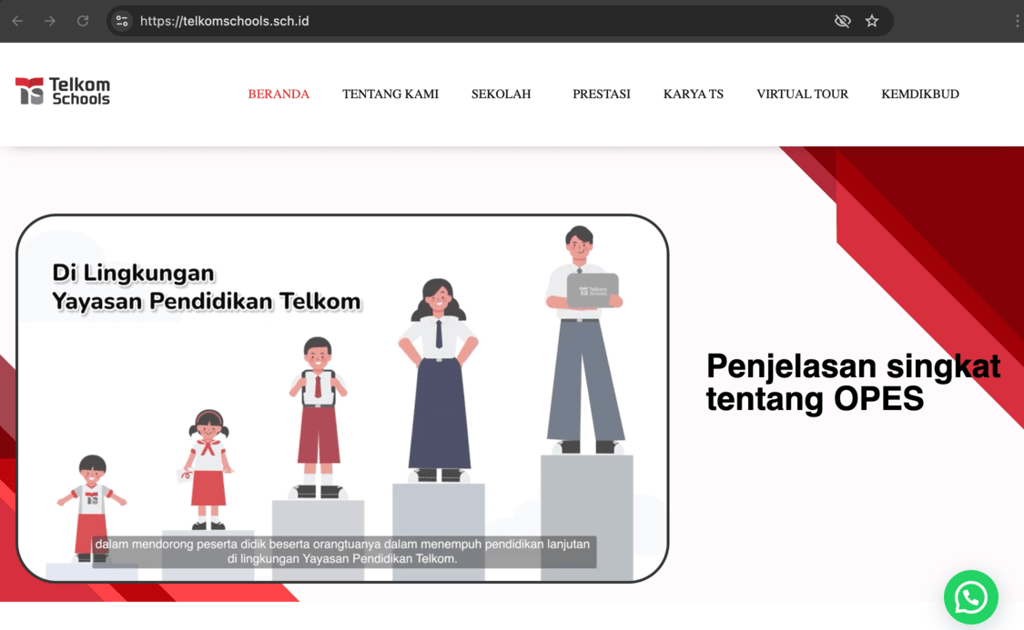 website telkom schools yang menggunakan nama domain .sch.id
