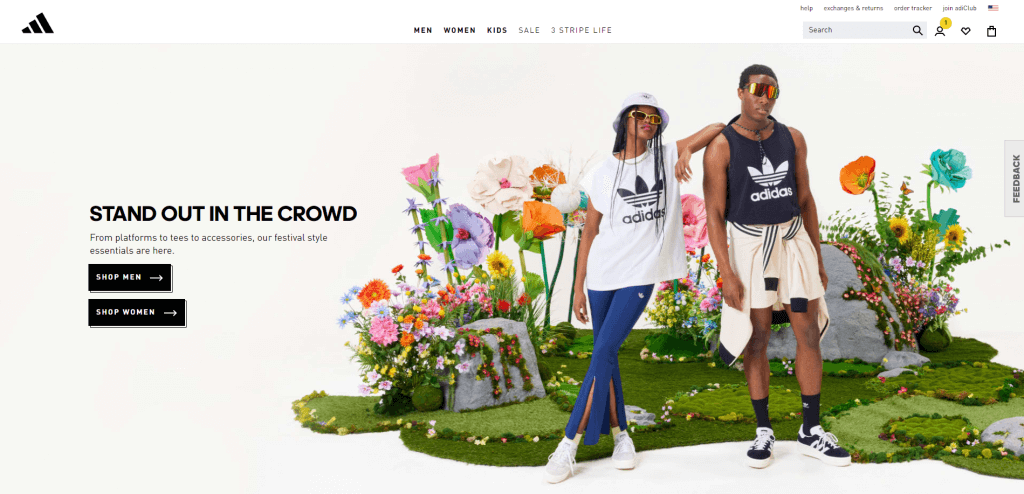 homepage website adidas