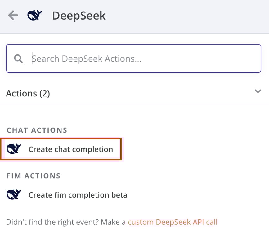 Tindakan create chat completion dalam editor alur kerja n8n