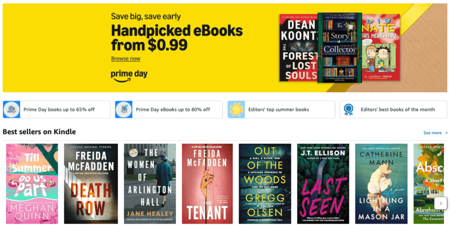 halaman penjualan buku di website amazon books