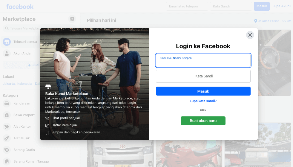 halaman facebook marketplace indonesia