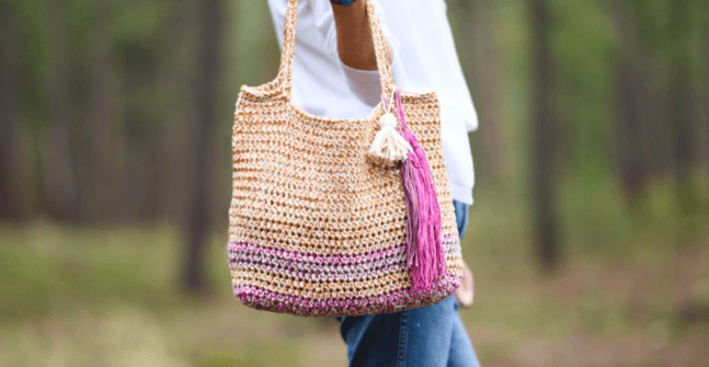 tote bag custom dari bahan rajutan