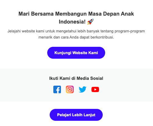 Contoh CTA yang dibuat dengan Hostinger Reach